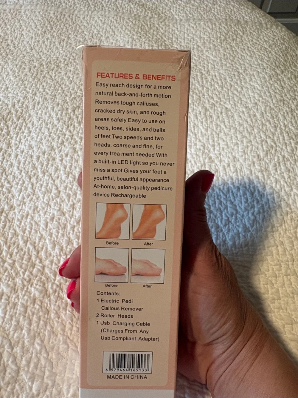 Electric Pedi Callous Remover - Peach/Pink Packaging. NWT